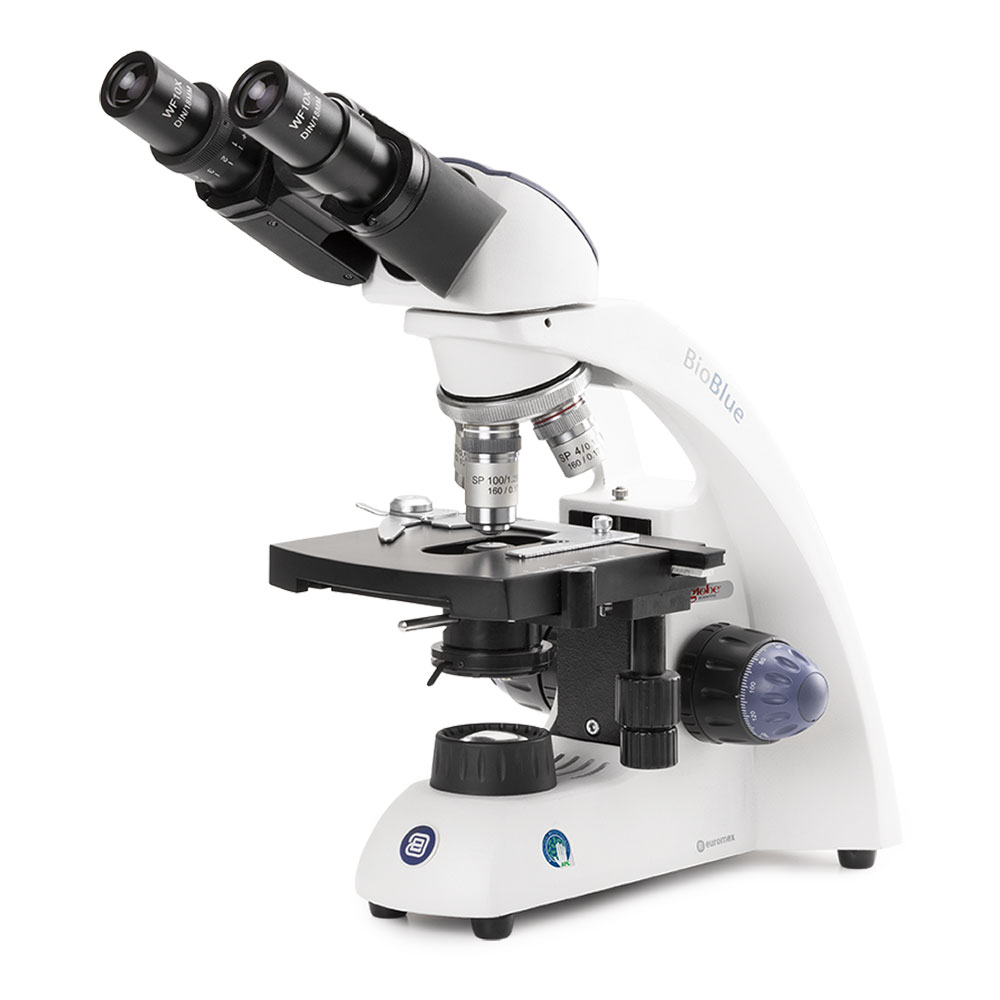 Globe Scientific BioBlue binocular microscope SMP 4/10/S40/S100x objectives with mechanical stage and 1W NeoLED™ cordless illumination Microscope;Binocular;mechanical stage;SMP;